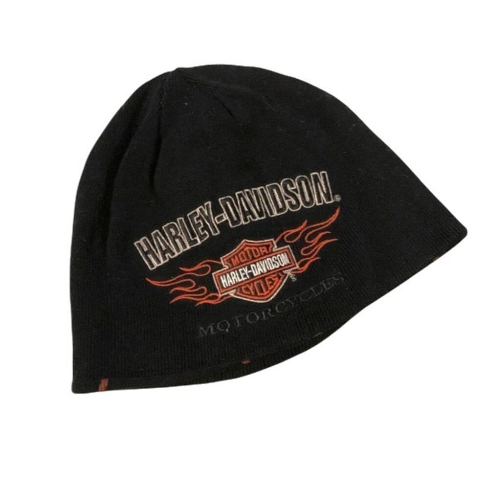 Harley-Davidson Reversible Flame Hat Black Embroidered Logo Unisex